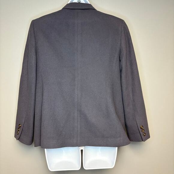 VTG L.L. Bean 90s Minimalist Wool Cashmere Petite Womens Grey Lined Blazer Sz 8P - Picture 3 of 4